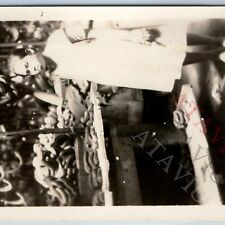 c1920s Philippine Young Lady Holding Bananas RPPC Girl Real Photo Postcard A191 picture