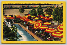 New York City NY-New York, Rockefeller Center Famous Outdoor Restaurant Postcard picture