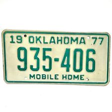 1977 United States Oklahoma Base Mobile Home License Plate 935-406 picture