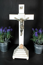 Antique marble crucifix cross religious picture