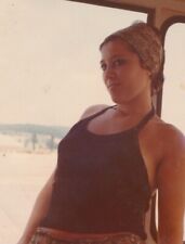 158 1970's Pretty Hippie Woman Headscarf Lady Female Abstract VTG ORG PHOTO picture