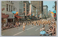 Memphis TN Cotton Carnival Parade Postcard Marching Band Majorettes 1950s picture