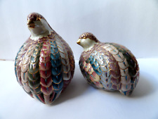 Toyo Multicolor Vintage Opalescent Finish Gold Trimmed Quail picture