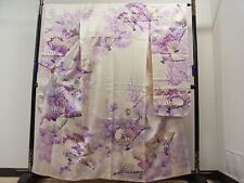 Kimono Furisode Heiwaya 1 Luxury Long-Sleeved  Piece Embroidery Fan Peony Flower picture