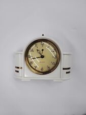 Rare Art Deco Bayard French Bakelite alarm clock in white. Fully working. picture