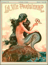 1920s La Vie Parisienne Mermaid with Shoe France French Travel Art Poster Print picture