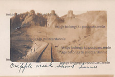 RPPC Cripple Creek Short Line Railroad Train Tracks Photo c1913 Vtg Postcard Z2 picture