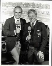 1985 Press Photo Breeders' Cup Anchors Dick Enberg and Dave Johnson in New York. picture