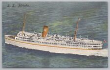 Transportation~Air View SS Florida Nassau Cruises~Vintage Postcard picture