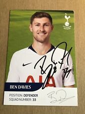 Ben Davies, Wales 🏴󠁧󠁢󠁷󠁬󠁳󠁿  Tottenham Hotspur  2018/19 hand signed picture