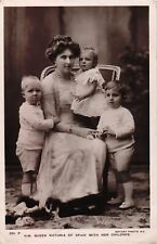 ROYALTY Vintage ORIGINAL PC - H.M. Queen Victoria of Spain with her children picture