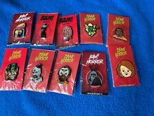 Bam Box Lot of 10 Horror Enamel Pins Captain Spaulding ,Leprechaun ,Old Red Card picture