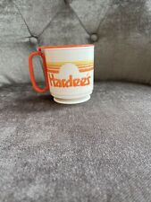 Vintage Hardee's Orange Plastic Coffee Cup Travel Mug With Lid By Whirley USA picture
