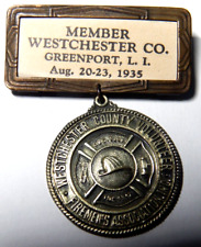 1935 WEST CHESTER COUNTY VOLUNTEER FIREMAN'S ASSOCITION GREENPOINT LI MEMBER 1 picture