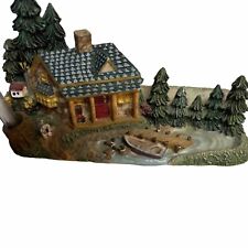 Resin Cabin Lake 3D Business Cards & Pen Holder Dog Canoe Country Farmhouse picture