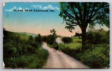Scene Near Sarcoxie Missouri MO Scenic View Dirt Road 1916 Postcard picture