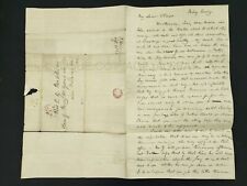 1836 antique STAMPLESS COVER LETTER near wilmington de McALLISTER to wife picture