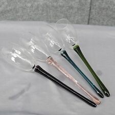 Hand Blown Glass Multicolor Champagne Flutes Footless 11
