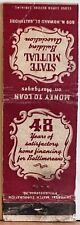 State Mutual Building Association Baltimore MD Maryland Vintage Matchbook Cover picture