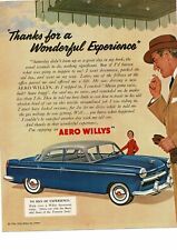 1954 WILLYS 2-tone Blue AERO 4-door Sedan art VINTAGE PRINT AD picture