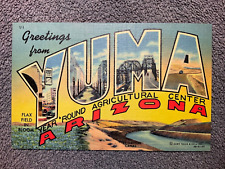 Greetings from Yuma AZ Arizona Large Letter Linen picture