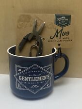 New Gentlemens Ceramic Blue Mug w/Mini Multi-Pliers Coffee Tea Soup Cup 12 oz picture