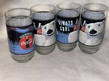 Lot of 4 Vintage 1997 Coca Cola Polar Bear Drinking Glasses & Always Cool picture