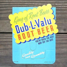 2 Vintage Original 1940s DUB-L-VALU ROOT BEER SODA Topper Grocery Store Sign  picture