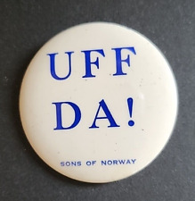 Vintage Sons of Norway Uff Da Pinback Pin picture