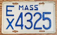 1967-71 MASSACHUSETTS MA MOTORCYCLE LICENSE PLATE, TAG # ‘EX 4325’, Vintage picture
