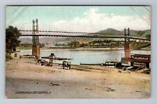 East Liverpool OH-Ohio, Chester Bridge, Antique Vintage Souvenir Postcard picture