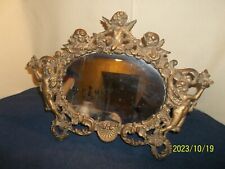 Ornate Antique Victorian Cherub Mirror Dresser or Vanity Top picture