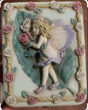Vintage 1993 Dezine Hand Painted 3D Fairy Trinket Keepsake Box 3.75x2.75
