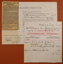 1894 Butler Co Ohio Real Estate Auction J Sutphin Notice Docs with Seal B7S1 picture