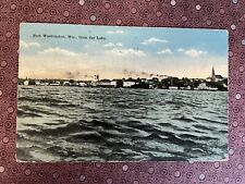 Port Washington Wisconsin Post Card, From The Lake Lithograph Card picture