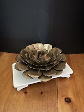 Very Cool Vintage Brass Lotus Candle Holder picture