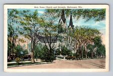 Sheboygan WI-Wisconsin, Holy Name Church & Grounds, Antique, Vintage Postcard picture