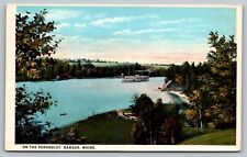 On the Penobscot River Scenic View Bangor ME Postcard picture