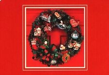 Postcard Hallmark Warmest Christmas Wishes Wreath on door  picture