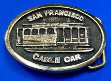 San Fransisco Cable Car Solid Brass Souvenir Small Belt Buckle by BTS USA Made picture