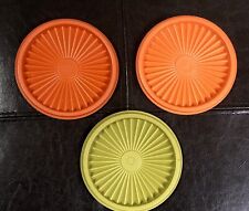 Lot Of 3 Vintage Tupperware Servalier Push Down Lids Only #812 Various Colors picture