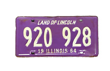 ILLINOIS 1964  -  (1) vintage license plate picture