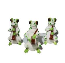 Set of Three Vintage Fitz & Floyd Japan Spotted Frogs Band Figurines picture