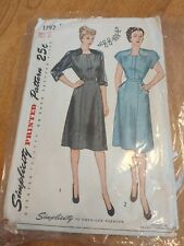 1940-50s Vintage Simplicity Sewing Pattern 1797 One Piece Dress Sz 18 Bust 36 picture
