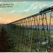 c1910s Bradford PA Kinzua Railway Bridge Train Locomotive Engine Huge Steel A216 picture