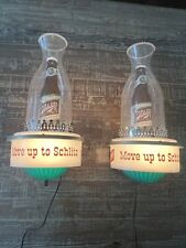 Vintage 1959 SCHLITZ WALL SCONCES BEER SIGNS Working  7OZ NICE PAIR TESTED picture