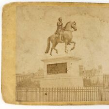 King Henri IV Statue Stereoview c1875 Paris France Equestrian Bronze Photo G868 picture