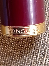 IMPRESSIVE RONSON Fountain Pen Gold tone & Burgundy GERMANY picture