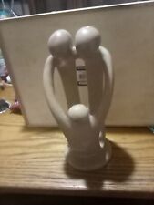 Abstract Hand Carved Soapstone Family Figurine Art Sculpture Kenya Mom/Dad/Child picture