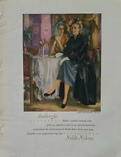 1948 womens Nolde nylon stockings hosiery amberglo The Colony ad picture